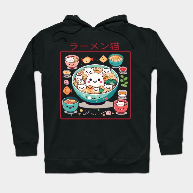 Ramen and cats Hoodie by Trendsdk